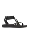 Isabel Marant Embellished Leather Straps Sandals In Black