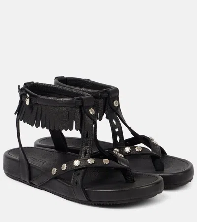 Isabel Marant Silya Studded Leather Sandals In Black