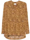 Isabel Marant Sima Mosaic Print Silk Blouse Clothing In Brown