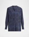 Isabel Marant Sima Mosaic Print Stretch Crepe Shirt In Blue