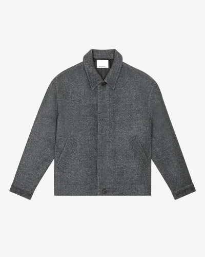 Isabel Marant Simon Coat In Grey Wool In Gray