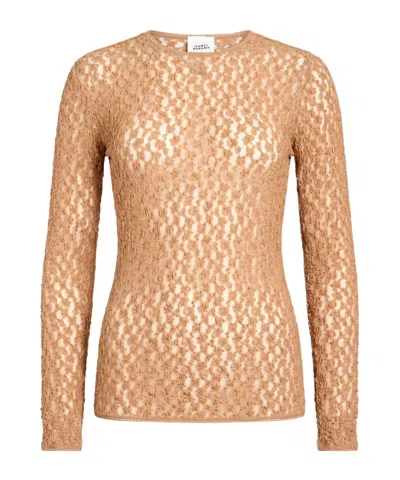 Isabel Marant Simple Mesh Long-sleeved Top In Nude