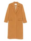 Isabel Marant Women Camel Brown Notched Lapels Long Sleeves Two Front Flap Pockets Button Fasten In Gold