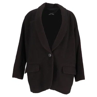 Isabel Marant Single-breasted Herringbone Blazer In Burgundy Wool In Red