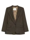 Isabel Marant Long Sleeve Single-breasted Pinstripe Jacket In Brown