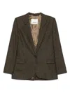 Isabel Marant Long Sleeve Single-breasted Pinstripe Jacket In Brown