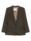Isabel Marant Long Sleeve Single-breasted Pinstripe Jacket In Gray