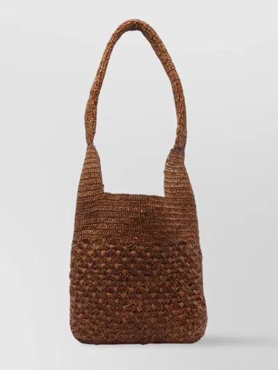Isabel Marant Single Handle Woven Texture Shoulder Bag In Gold