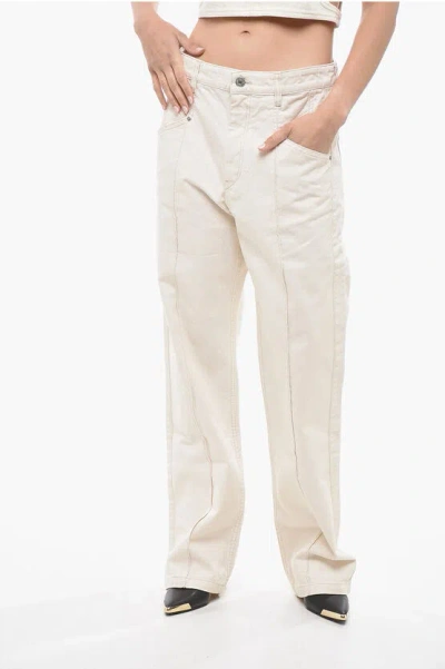 Isabel Marant Single-pleated Nadege Straight Fit Denims 24cm In White