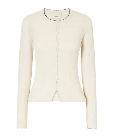 Isabel Marant Siofra Silk And Cotton-blend Cardigan In Neutral