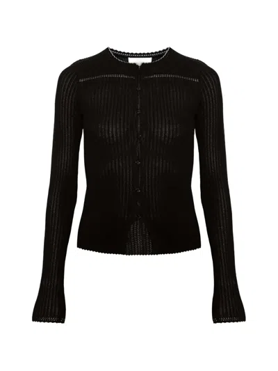 Isabel Marant Siofra Pointelle-knit Cardigan In Brown