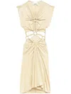 Isabel Marant Sirena Knotted Cutout Brushed Stretch-jersey Midi Dress In Neutrals