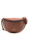 Isabel Marant Skano Leather Belt Bag With Studs In Brown