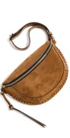 Isabel Marant Skano Suede Crossbody Bag In Cognac
