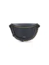 Isabel Marant Half-moon Shaped Leather Bag With Gold-tone Studs In Black