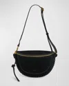 Isabel Marant Skano Braided Suede Belt Bag In Black