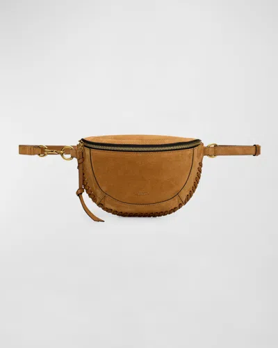 Isabel Marant Skano Braided Suede Belt Bag In Cognac