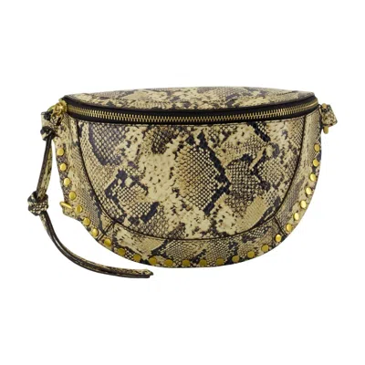 Isabel Marant Skano Gb Belt Bag  Leather Beige In Animal Print