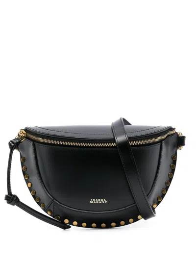 Isabel Marant Skano Leather Belt With Studs Bags In Black