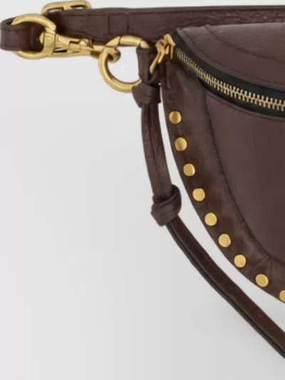 Isabel Marant Skano Leather Clutch Bag In Brown
