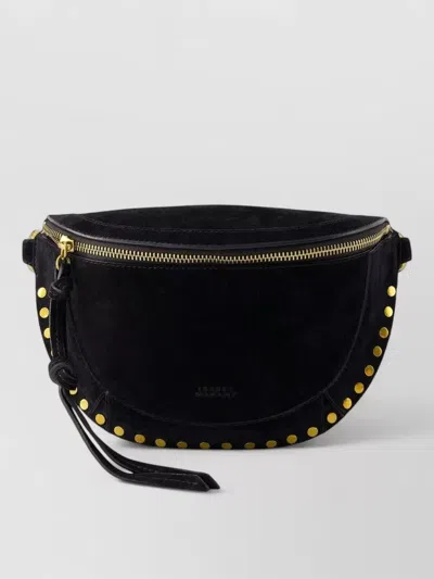 Isabel Marant Skano Leather Crossbody Bag Velvet Calfskin In Black