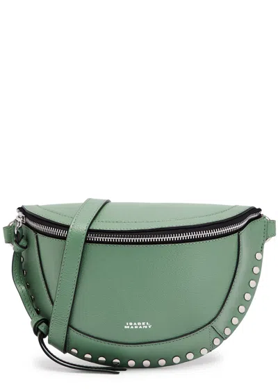 Isabel Marant Skano Leather Shoulder Bag In Green