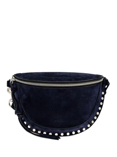 Isabel Marant Skano Studded Zip Belt Bag In Blue