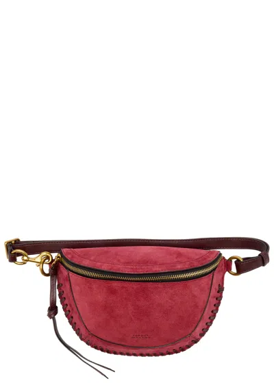 Isabel Marant Skano Suede Cross-body Bag In Burgundy