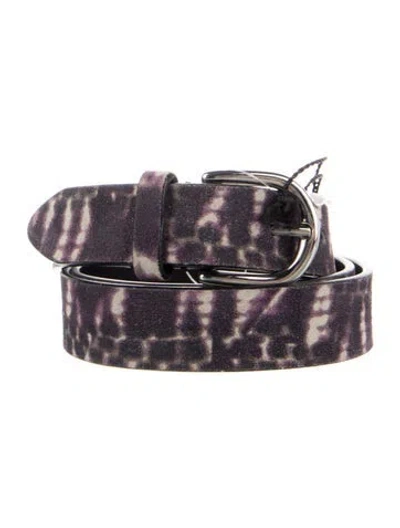 Pre-owned Isabel Marant Skinny Calf Leather Belt In Purple