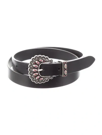 Pre-owned Isabel Marant Skinny Leather Belt In Black