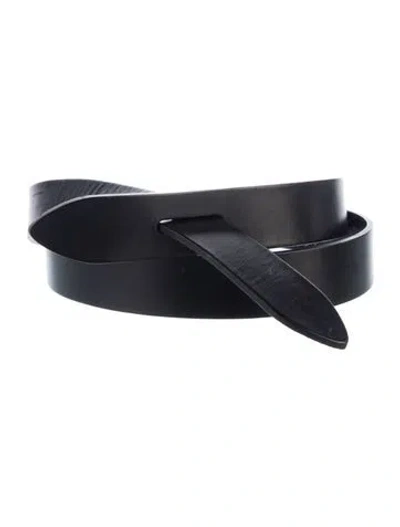 Pre-owned Isabel Marant Skinny Leather Belt In Black