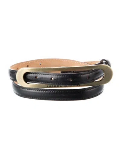Pre-owned Isabel Marant Skinny Leather Belt In Black