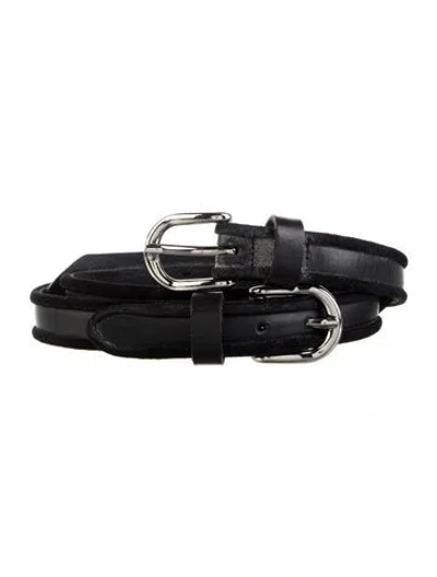 Pre-owned Isabel Marant Skinny Leather Belt In Black