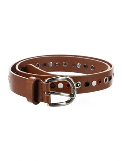 Pre-owned Isabel Marant Skinny Leather Belt In Brown