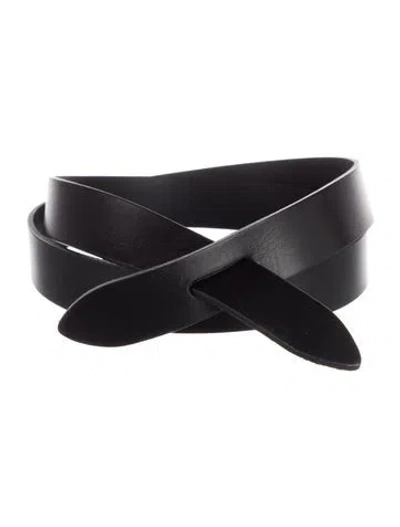 Pre-owned Isabel Marant Skinny Leather Belt Kit In Black