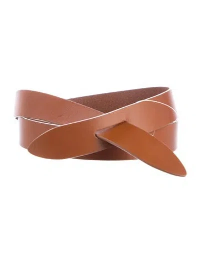 Pre-owned Isabel Marant Skinny Leather Belt Kit In Brown