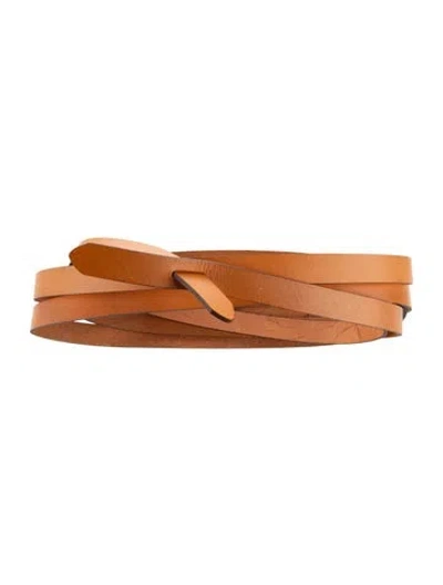 Pre-owned Isabel Marant Skinny Leather Belt In Neutral