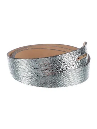 Pre-owned Isabel Marant Skinny Leather Belt In Silver