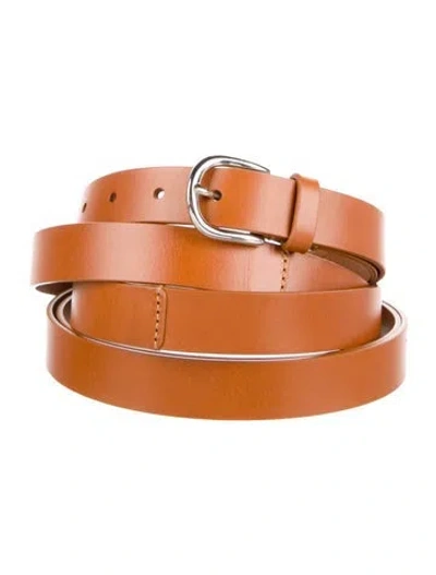 Pre-owned Isabel Marant Skinny Leather Belt W/ Tags In Brown