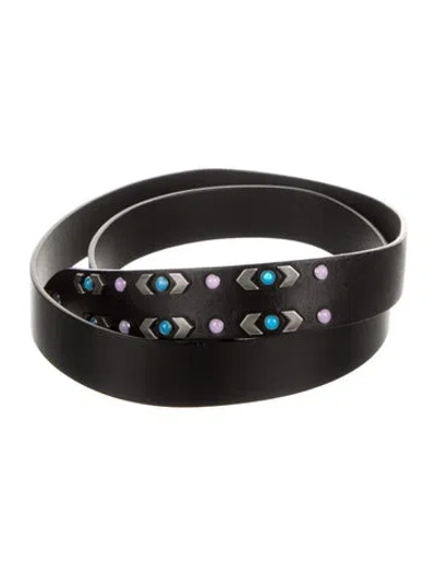 Pre-owned Isabel Marant Skinny Leather Waist Belt In Black
