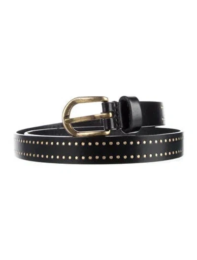 Pre-owned Isabel Marant Skinny Leather Waist Belt In Black