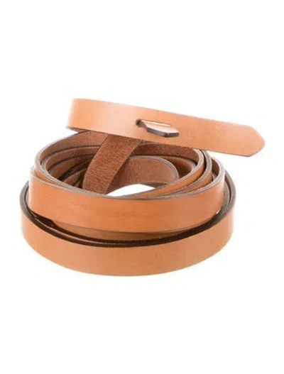 Pre-owned Isabel Marant Skinny Leather Waist Belt In Brown
