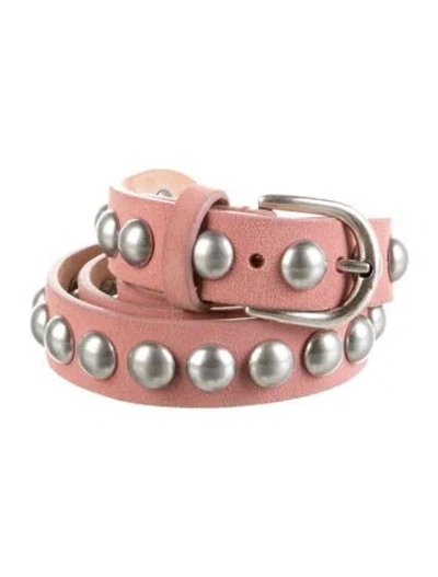 Pre-owned Isabel Marant Skinny Suede Belt In Pink