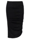 Isabel Marant Ruched Waistband Fitted Skirt In Black