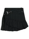Isabel Marant Asymmetric Wool And Cotton Skirt With Belt In Black