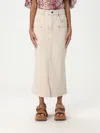 Isabel Marant Britt Denim Midi Skirt In Beige