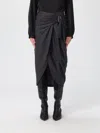 Isabel Marant Womens Anthracite Atrium Reilly Pinstripe Wool-blend Midi Skirt In Gray