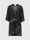 Isabel Marant Dress 'nawel' V-neckline Belted Waist In Black