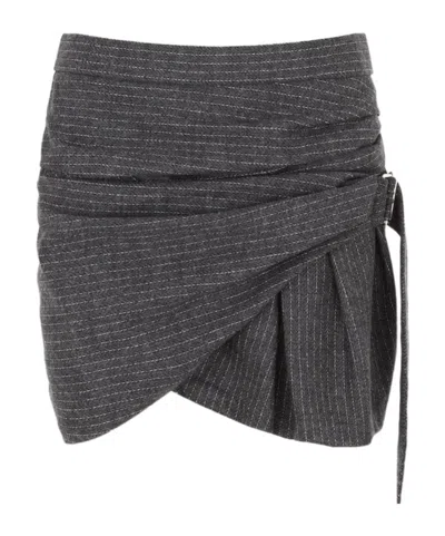 Isabel Marant Skirt With Metal Rings In Gray