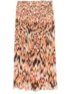Isabel Marant Rolande Printed Silk-chiffon Midi Skirt